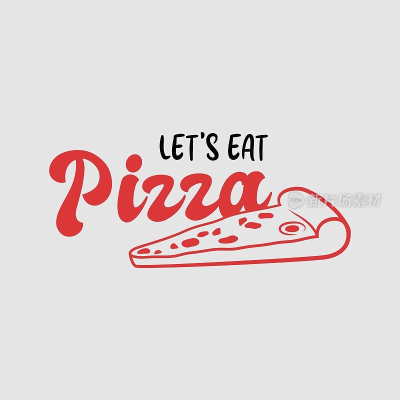 outline pizza logo concept template for fast food restaurant and cafe brand